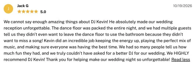 Review on The Knot, Oct 19, 2026