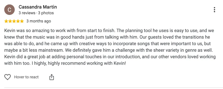 Review on Google, 3 months ago