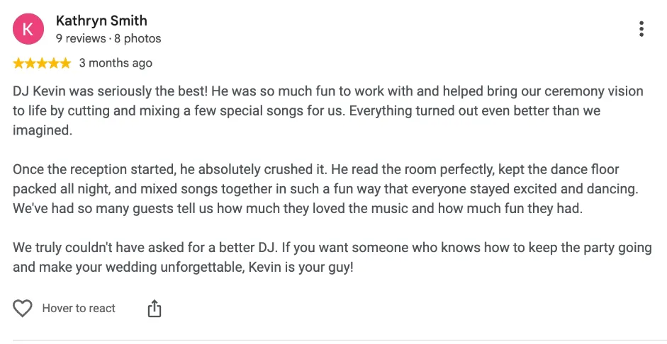 Review on Google, 3 months ago