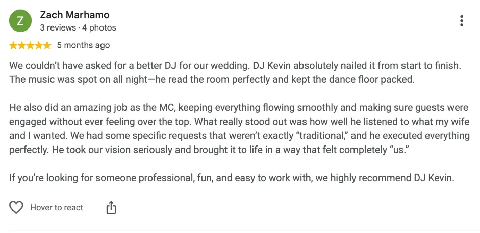 Review on Google, 5 months ago