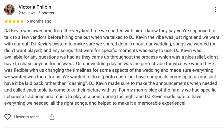 Review on Google, 6 months ago