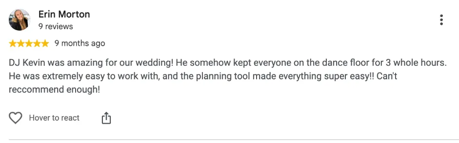 Review on Google, 9 months ago