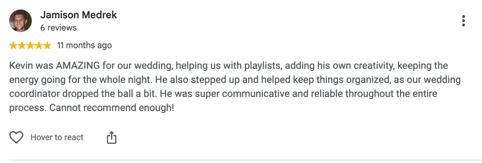 Review on Google, 11 months ago