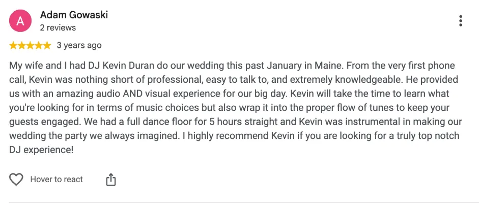 Review on Google, About 3 years ago