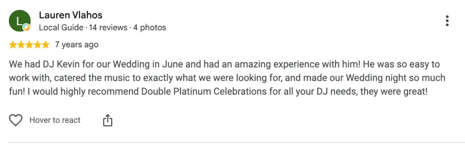 Review on Google, 7 years ago