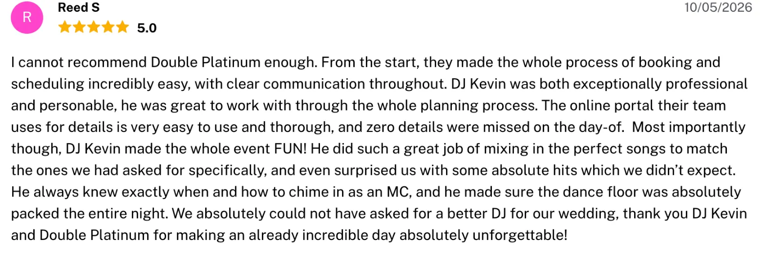 Review on The Knot, Oct 5, 2026