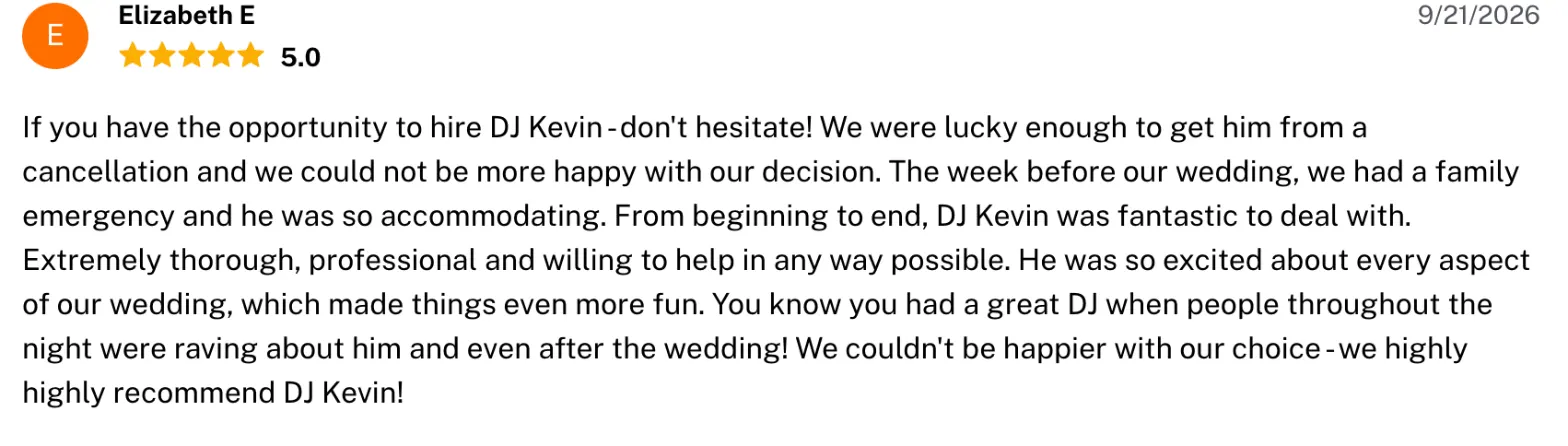 Review on The Knot, Sep 21, 2026