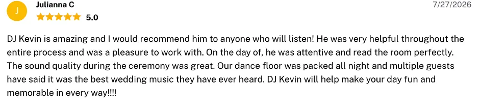 Review on The Knot, Jul 27, 2026
