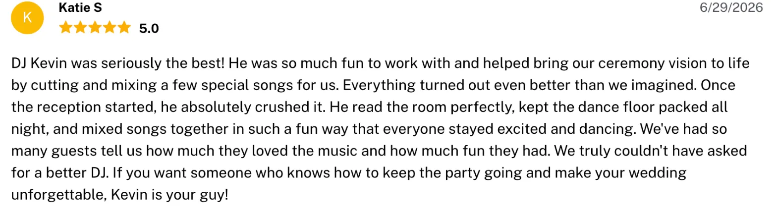 Review on The Knot, Jun 29, 2026