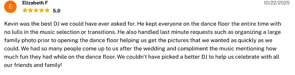 Review on The Knot, Oct 22, 2025