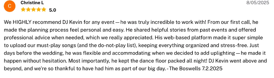Review on The Knot, Aug 5, 2025