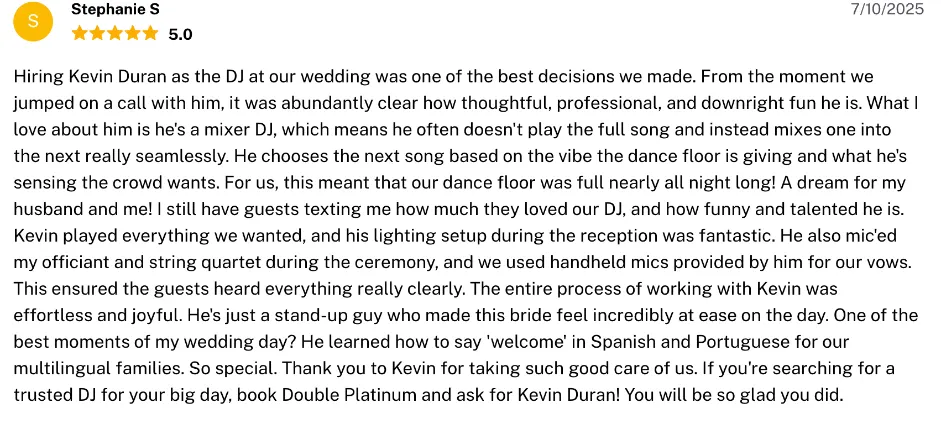 Review on The Knot, Jul 10, 2025