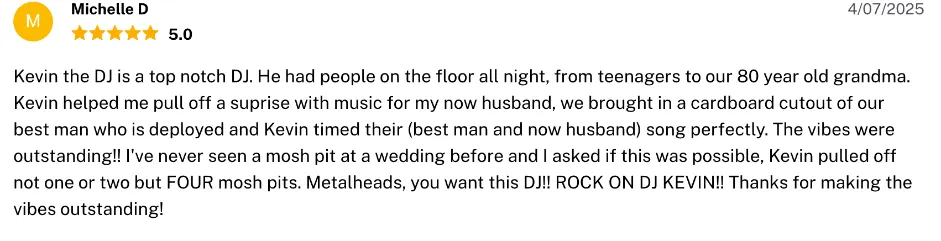 Review on The Knot, Apr 7, 2025