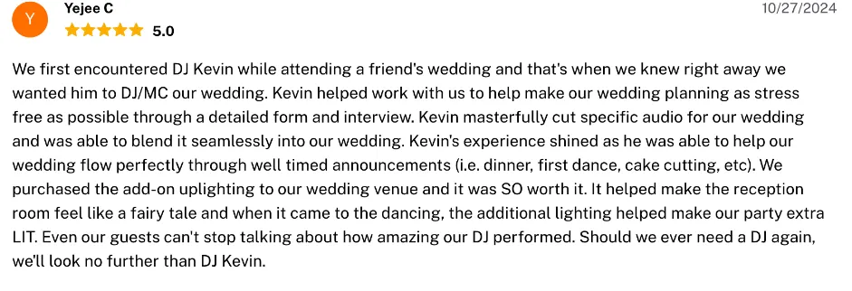 Review on The Knot, Oct 27, 2024