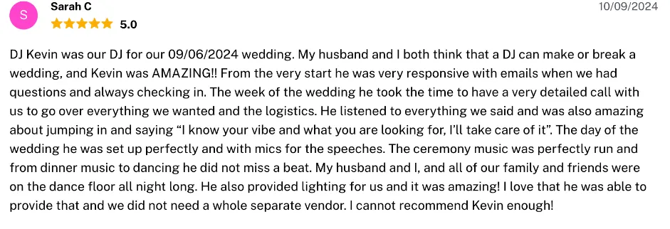 Review on The Knot, Oct 9, 2024
