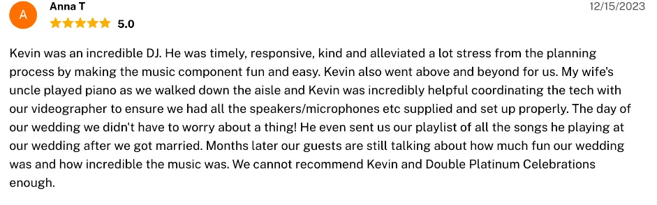 Review on The Knot, Dec 15, 2023