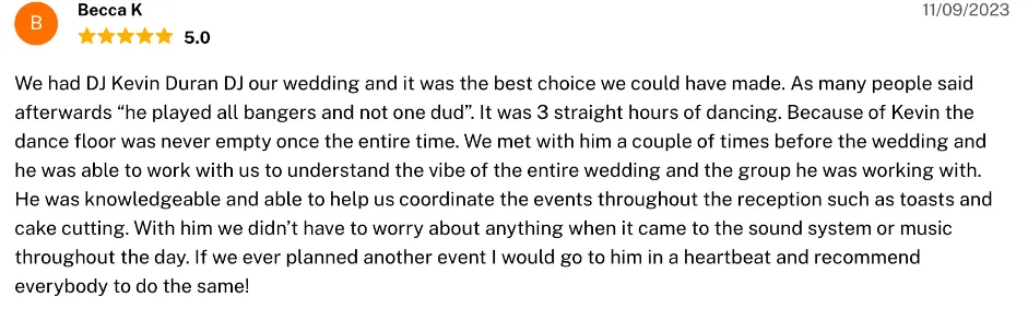Review on The Knot, Nov 9, 2023