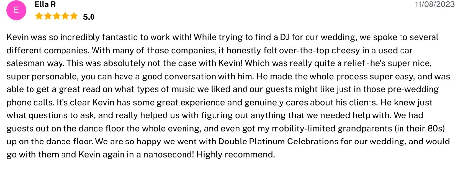 Review on The Knot, Nov 8, 2023