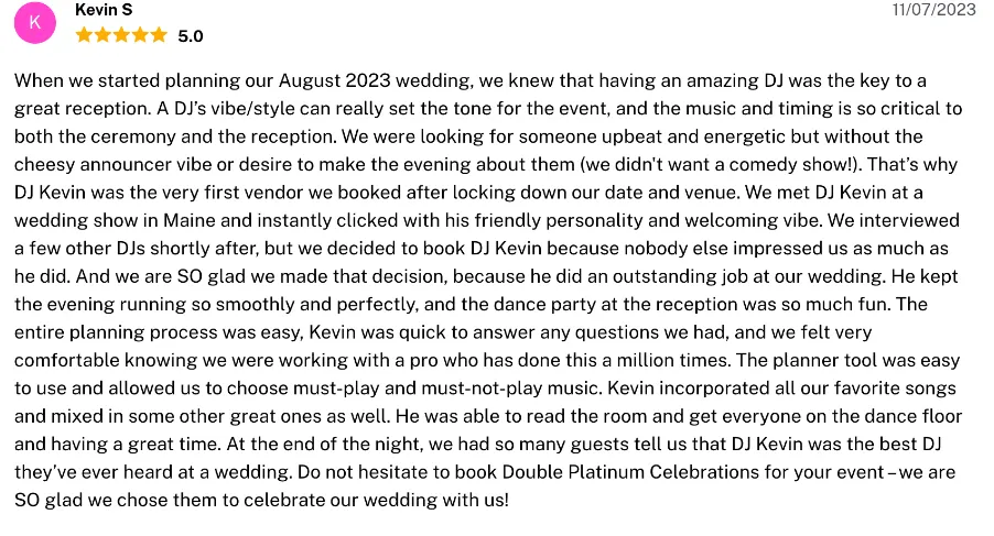 Review on The Knot, Nov 7, 2023