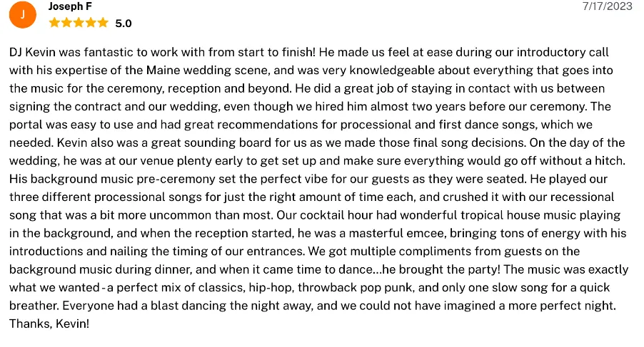 Review on The Knot, Jul 17, 2023