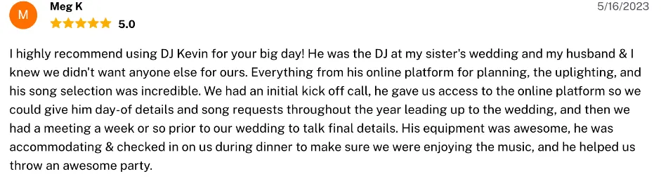 Review on The Knot, May 16, 2023