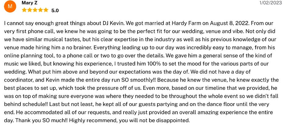 Review on The Knot, Jan 2, 2023