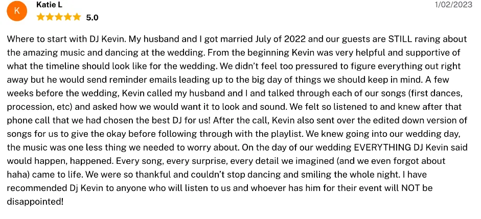 Review on The Knot, Jan 2, 2023