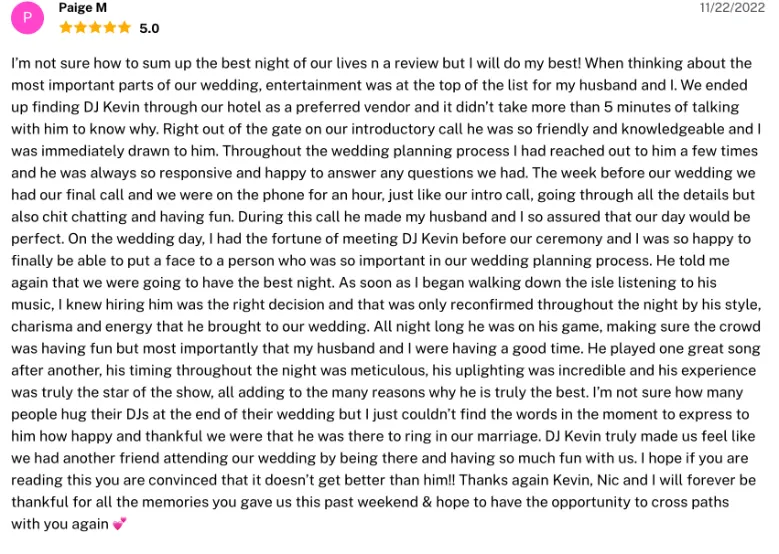 Review on The Knot, Nov 22, 2022