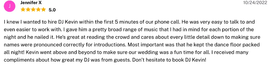 Review on The Knot, Oct 24, 2022