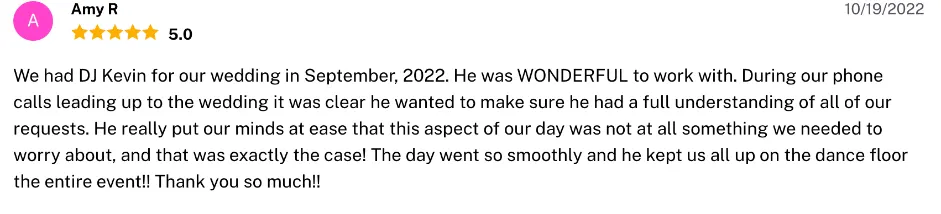 Review on The Knot, Oct 19, 2022