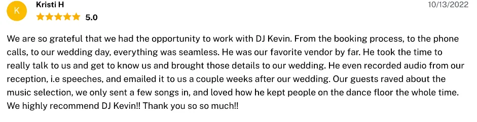 Review on The Knot, Oct 13, 2022