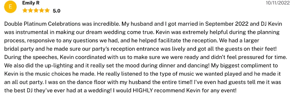 Review on The Knot, Oct 11, 2022