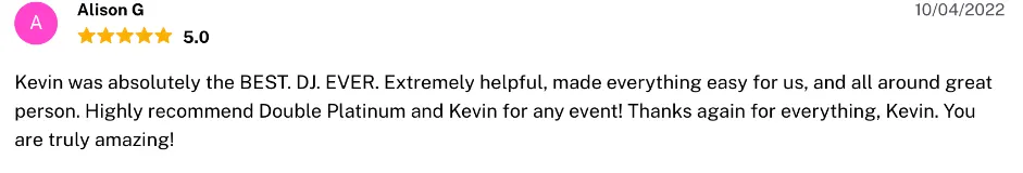 Review on The Knot, Oct 4, 2022