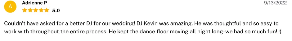 Review on The Knot, Sep 13, 2022