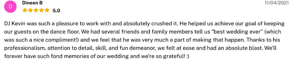Review on The Knot, Nov 4, 2021