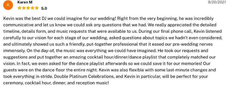 Review on The Knot, Sep 20, 2021