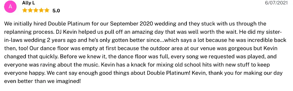 Review on The Knot, Jun 7, 2021