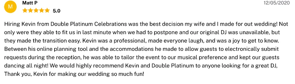 Review on The Knot, Dec 5, 2020