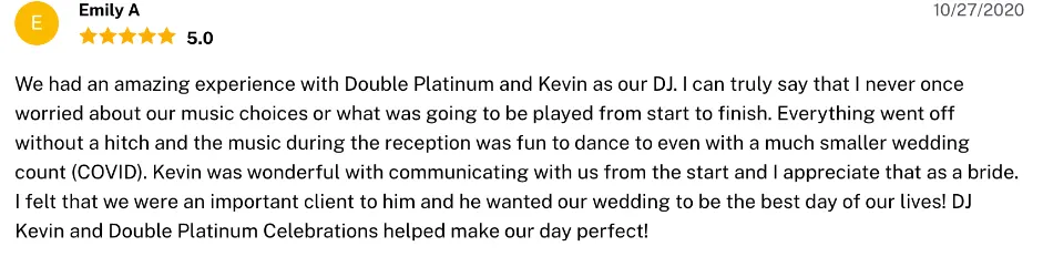 Review on The Knot, Oct 27, 2020