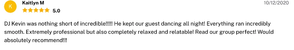 Review on The Knot, Oct 12, 2020