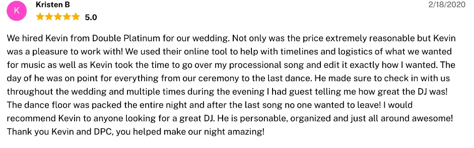 Review on The Knot, Feb 18, 2020