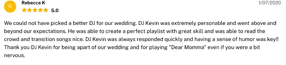 Review on The Knot, Jan 7, 2020