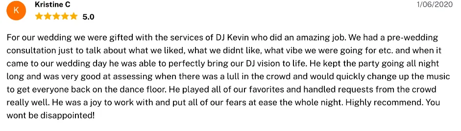 Review on The Knot, Jan 6, 2020