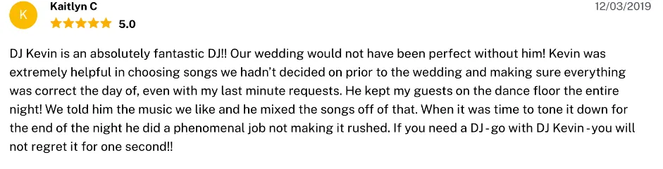 Review on The Knot, Dec 3, 2019
