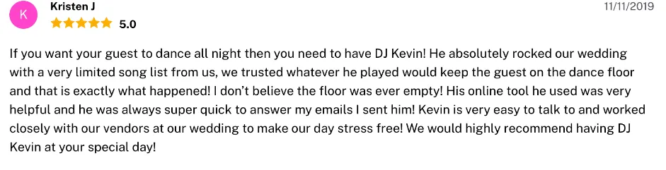 Review on The Knot, Nov 11, 2019