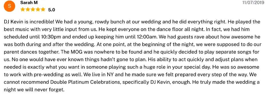 Review on The Knot, Nov 7, 2019