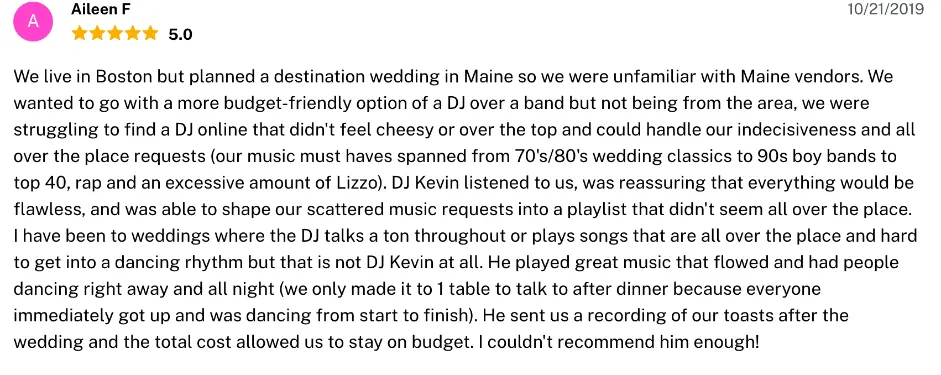 Review on The Knot, Oct 21, 2019