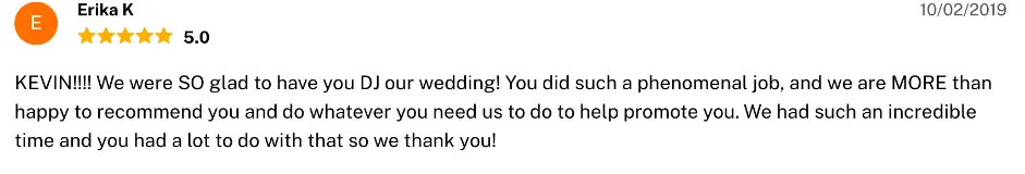 Review on The Knot, Oct 2, 2019