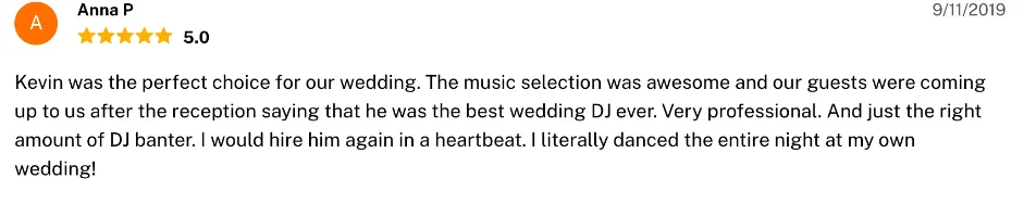 Review on The Knot, Sep 11, 2019