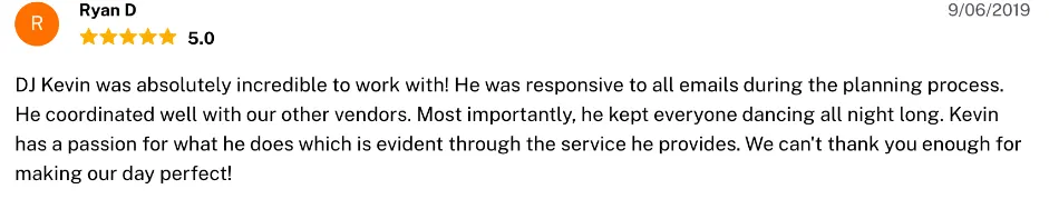 Review on The Knot, Sep 6, 2019